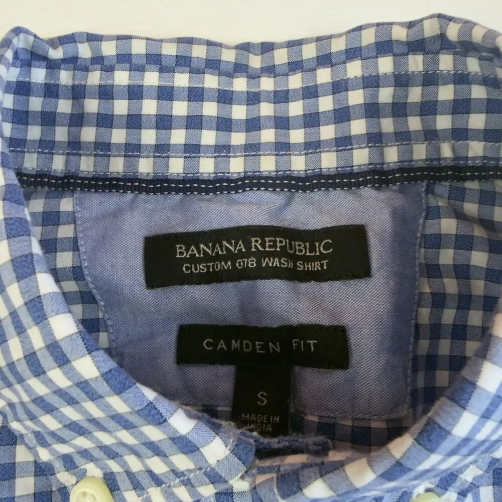 Banana Republic Custom 078 Wash Shirt Bundle Men’s S Custom Fit Gingham